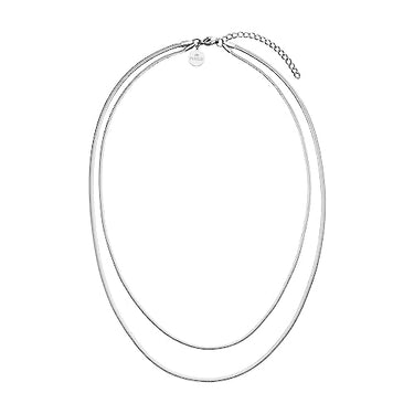 Purelei Two Layers Halskette, Wasserfestes Kette für Damen, Elegantes Zweilagige Kette in schlichtem Design aus Edelstahl, Geschenke für Damen,40-45 cm Länge verstellbar (Silber) im Sale